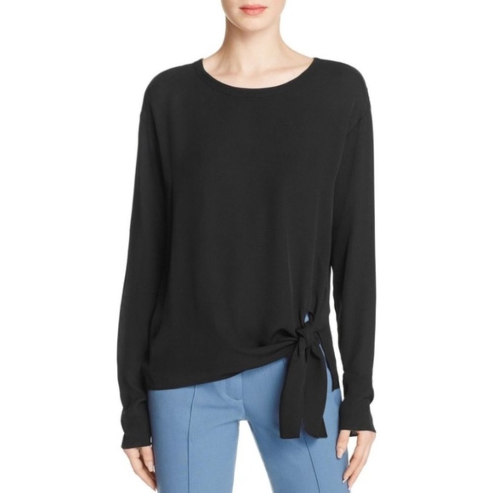 THEORY | 100% Silk Serah Front Tie Blouse Sz Small
